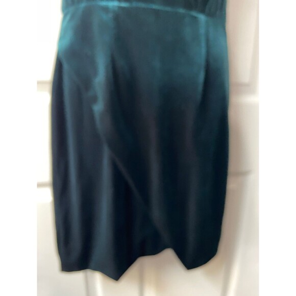 Betsey Johnson Dress Womens 4 Green Velveteen Halter Draped Faux Wrap Y2k - Picture 3 of 11